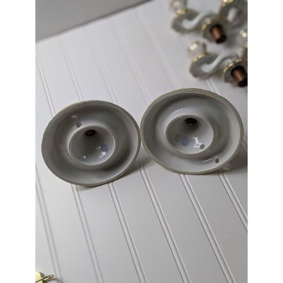 Herend Queen Victoria Green Border Double Candlesticks Set of 2 - Picture 11 of 16